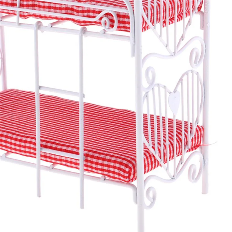 

1:12 Lovely Mini Dolls House Toy Two-layer Bed Furniture Toys Dollhouse Accessories Pretend Play For Girl Gift