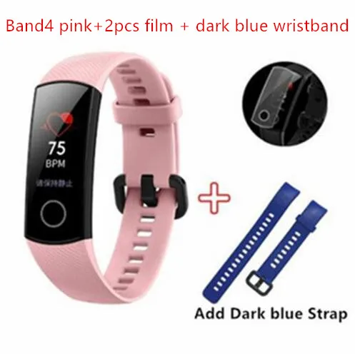 Pin-films-da blu st Умный Браслет huawei Honor Band 4 с пультом дистанционного управления для камеры, цветной Amoled 0,9" сенсорный экран для плавания - Цвет: Pin-films-da blu st