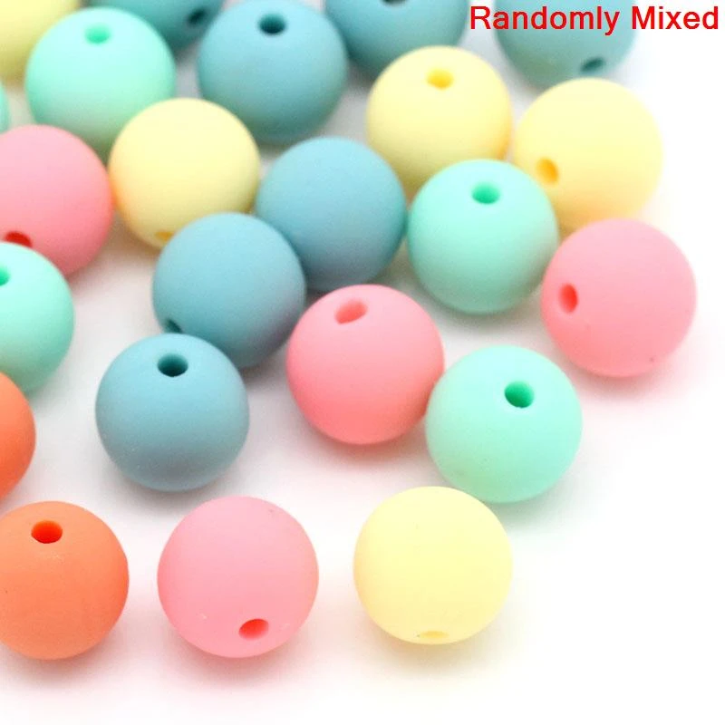 DoreenBeads акриловые Круглые бусины-разделители смешанные 9 мм x 10 (3/8 &quotx 3/8&quot)