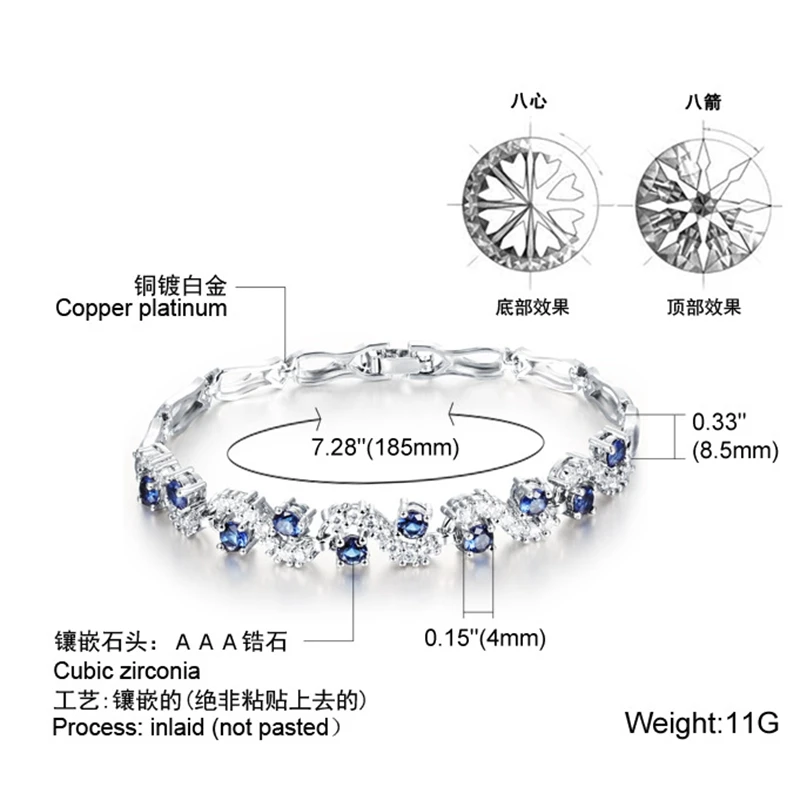 meidi Luxury AAA Cubic Zirconia Tennis Bracelets For Women Crystal Zircon Inlay Charms Bracelet Bride Wedding Jewelry | Украшения и