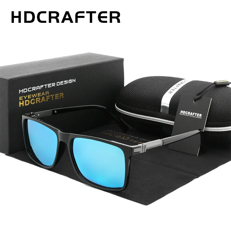 Модные поляризованные мужские солнцезащитные очки HDCRAFTER 2018 из