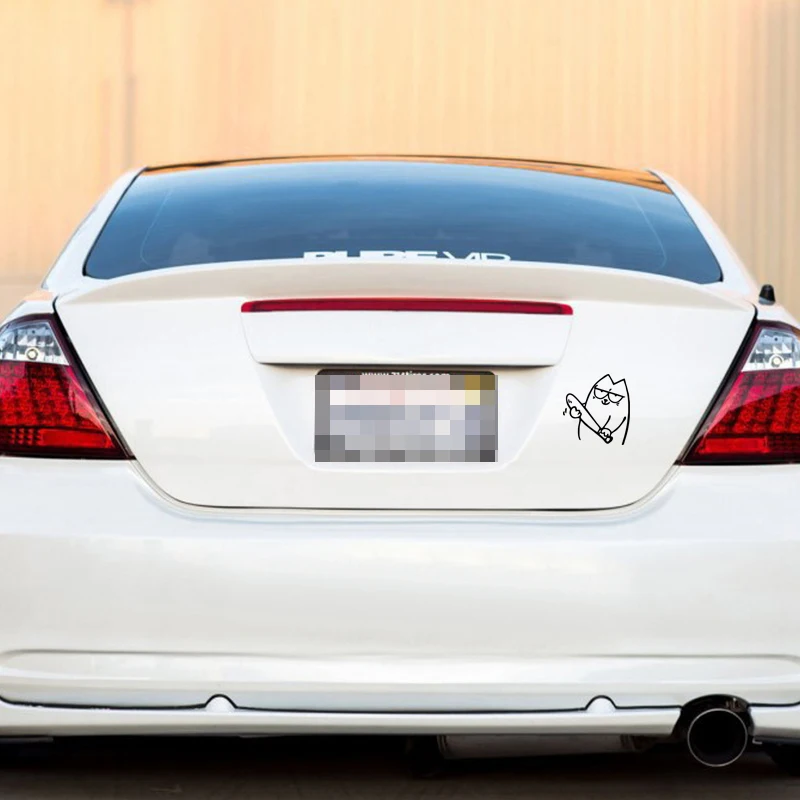 Наклейки на бампер с котом заправляемые наклейки JDM FUN черные|cat bumper sticker|stickers jdmbumper
