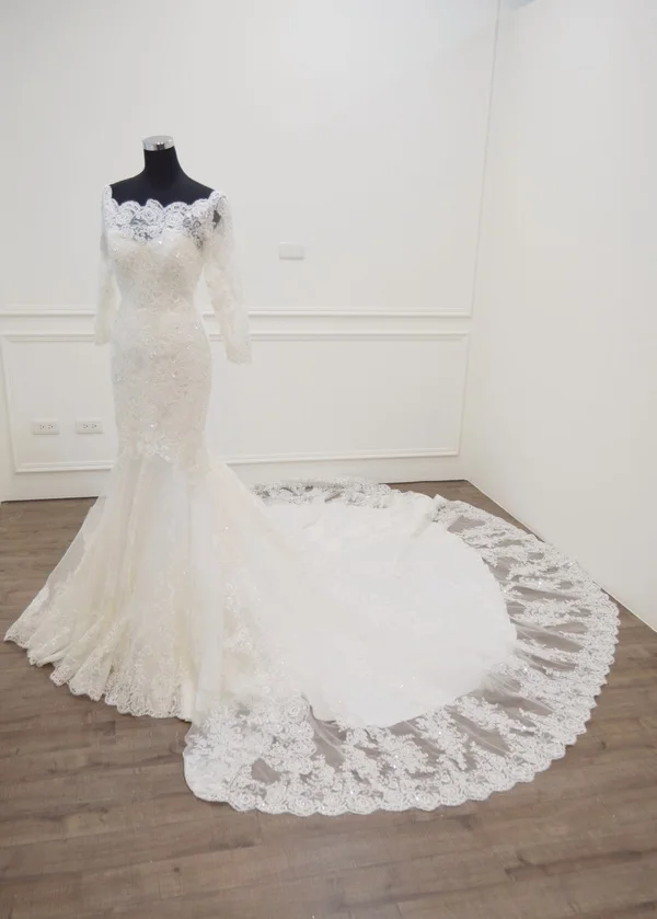 Vestido de noiva винтажные кружевные недорогие свадебные платья русалки с длинными