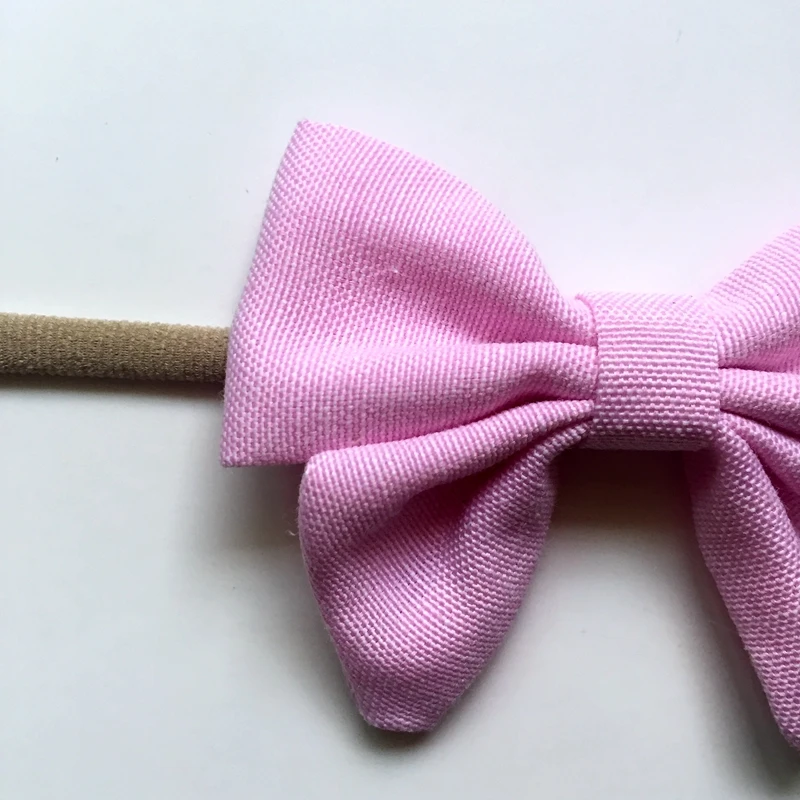 4 Pcs/lot High Quality Handmade solid Nylon Headband Bow Headbands For cute Kids Girls Hair Accessories Headwear cloth head band | Мать и