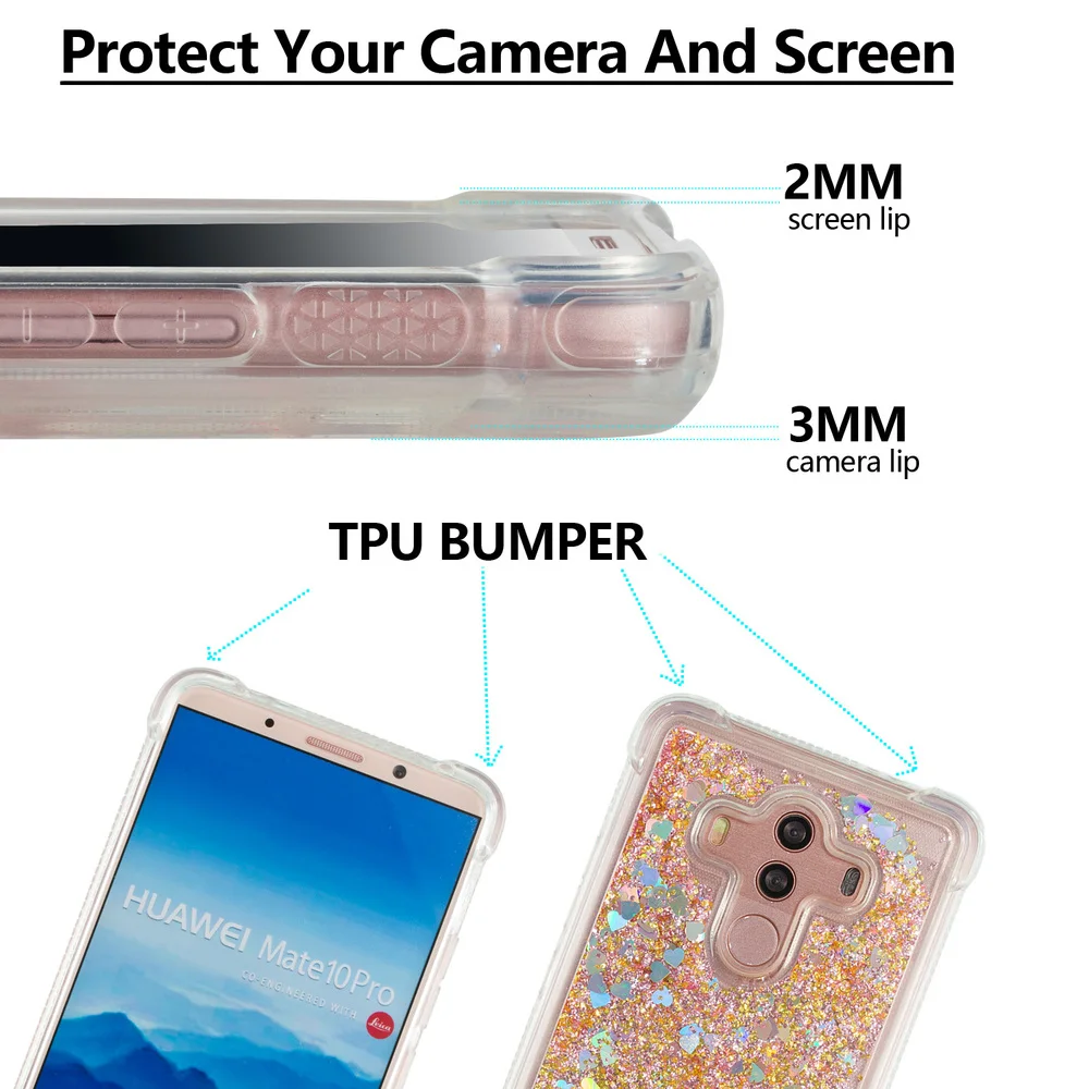 Для Huawei Nova 2i Блестящий жидкий бампер Mate 10 Pro Mate10 Lite милый мягкий чехол RNE-L21 RNE-L23 REN L21