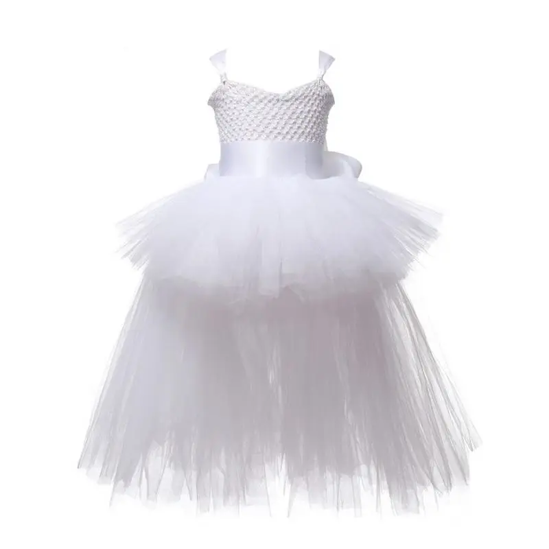 Black Angel Tutu Dress Before Short After Long Tulle Girl Tail Kids Evening Party Girls Ball Gown Halloween Costume | Детская одежда и
