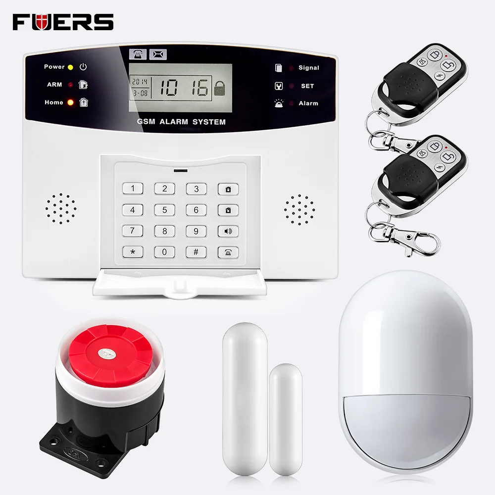 Fuers DP500 433 МГц домашняя охранная GSM сигнализация Беспроводная ЖК-дисплей Голосовая подсказка SMS проводная сирена GSM Arm сигнализация комплекты - Цвет: System 1