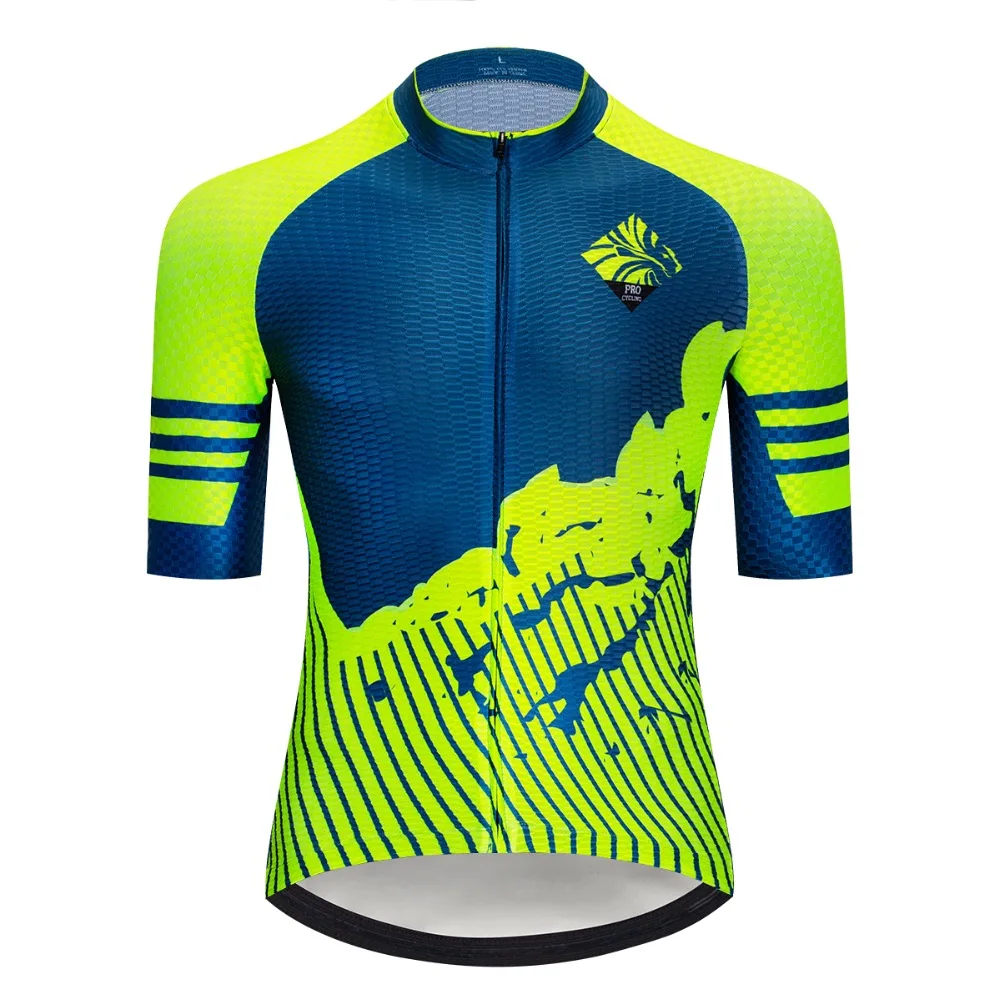 Geeklion Racing fitness Team Велоспорт Джерси дышащий Pro Fit флуоресцентная желтая