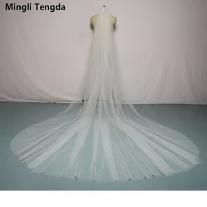 Мягкая вуаль для невесты Mingli Teng, с расческой, один слой, длина 3 м, ширина 3 м, фата для венчания, Velos De Novia, цвета слоновой кости, белая вуаль для невесты
