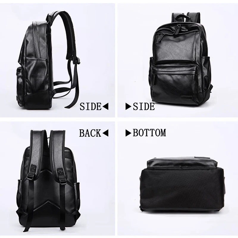 Мужской рюкзак из искусственной кожи SNAP Tour черный вместительный для путешествий