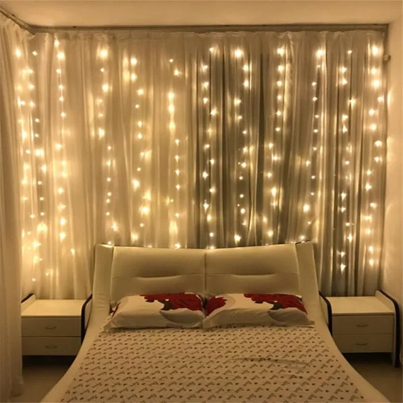 AC220V 3 м ширина х 2 м высота 180LED рождественские гирлянды Рождественский светильник вечерние сад свадебный декор занавес Сказочный светильник s