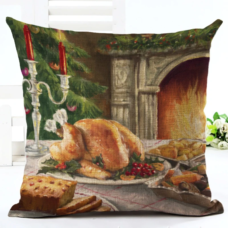 45x45 креативный стиль Рождественская еда домашний декор наволочка декоративный