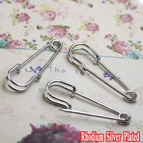 20pcs Wholesale TWO COLORS 50mm long Brooch Back Safety Pin Brooch Pin Base Blank DIY Settings and Findings for Jewelry  Making