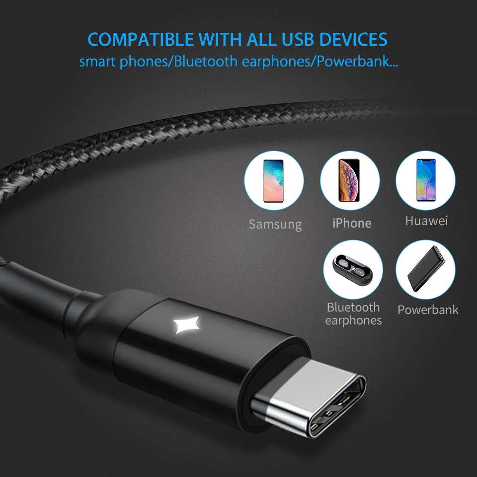 Кабель зарядного устройства микро usb Smart Power Off Usb Type C 3 1 Быстрая зарядка Usbc Mikro Cavo