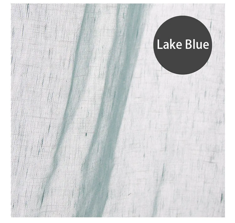 lake blue Сплошной цвет льняные окна экран Tull для Livning спальни занавес высокой интенсивности украшения дома - Цвет: lake blue