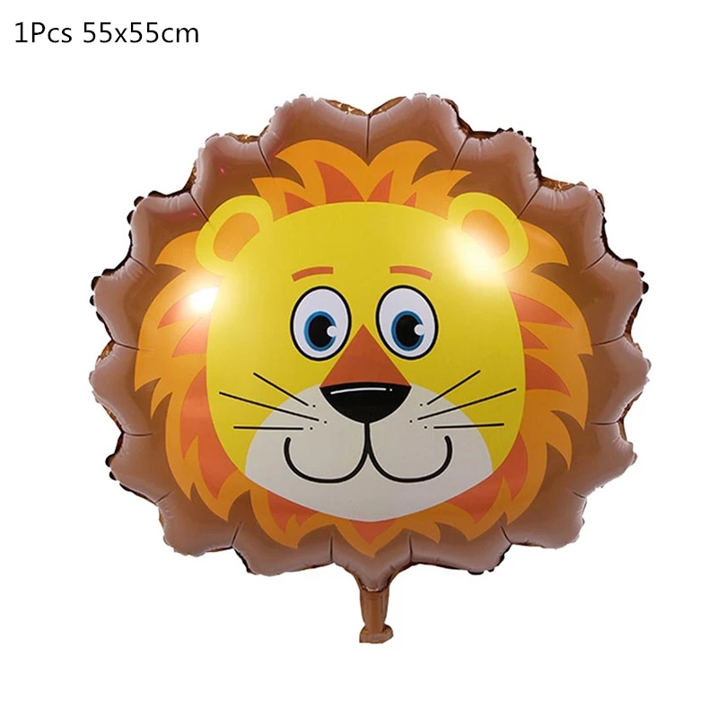 1pcs lion Джунгли вечерние воздушные шары из фольги в виде животного зоопарка животных джунглей тематическая вечеринка на день рождения украшения Дети День рождения воздушные шары для вечеринки в стиле сафари Декор - Цвет: 1pcs lion