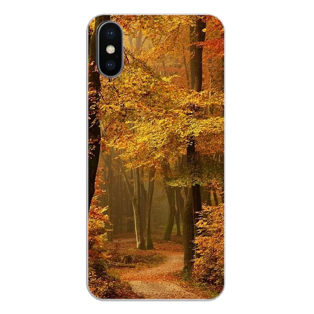 Для iPhone XS Max XR X 4 4S 5 5S 5C SE 6 6S 7 8 Plus Samsung Galaxy J1 J3 J5 J7 A3 A5 красивый Осенний силиконовый