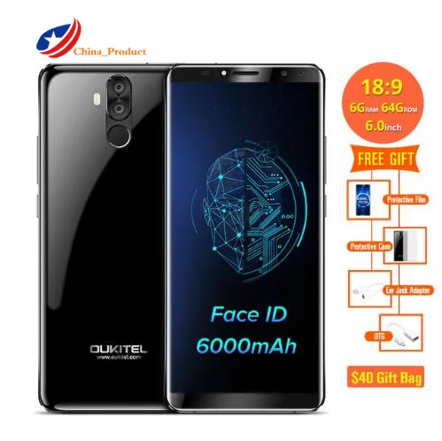 

Oukitel K6 4 г LTE 6300 мАч Батарея большой Батарея мобильный телефон 18:9 6.0 "6 ГБ Оперативная память 64 ГБ встроенная память Android 7.1 MT6763 Восьмиядерный 21MP ...