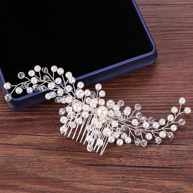 Женские свадебные заколки для волос ручной работы украшения серебряного цвета