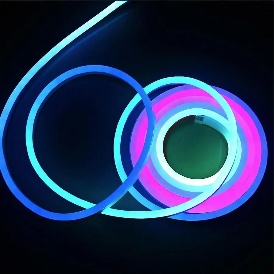 RGB WS2811 LED Полноцветная Гибкая светодиодная Неоновая веревка водостойкая DC12V для