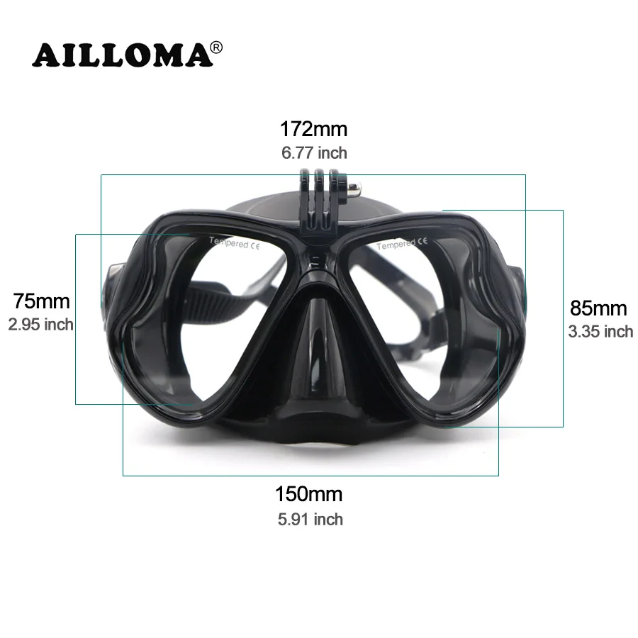 Противотуманные силиконовые плавательные маски для дайвинга с подводным