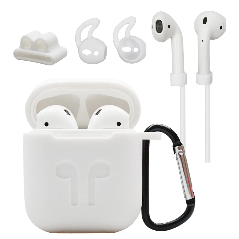 Мягкий силиконовый чехол для Airpods защитный наушников портативных 5 в 1