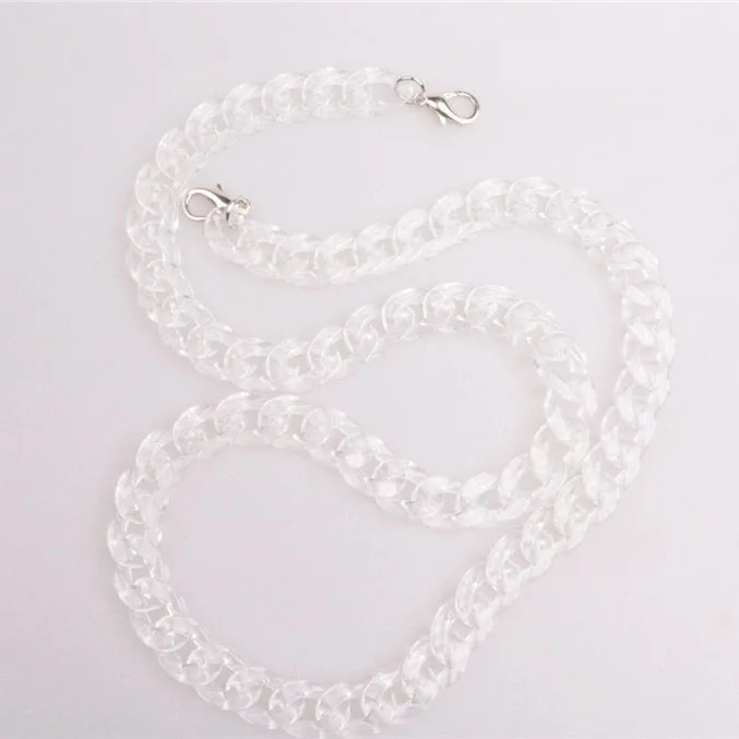 Transparent Рыбья кость, 60-120 см, акриловая смола, сумка на цепочке, ремешок для сумки, пластиковый ремешок, модная цветная женская сумка, аксессуары, плечевой ремень - Цвет: Transparent