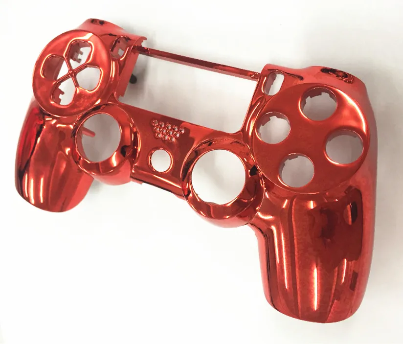 Полный корпус оболочка покрытие чехол кнопки для PS4 sony Playstation 4 v1 беспроводной контроллер-хром золото Красный Замена