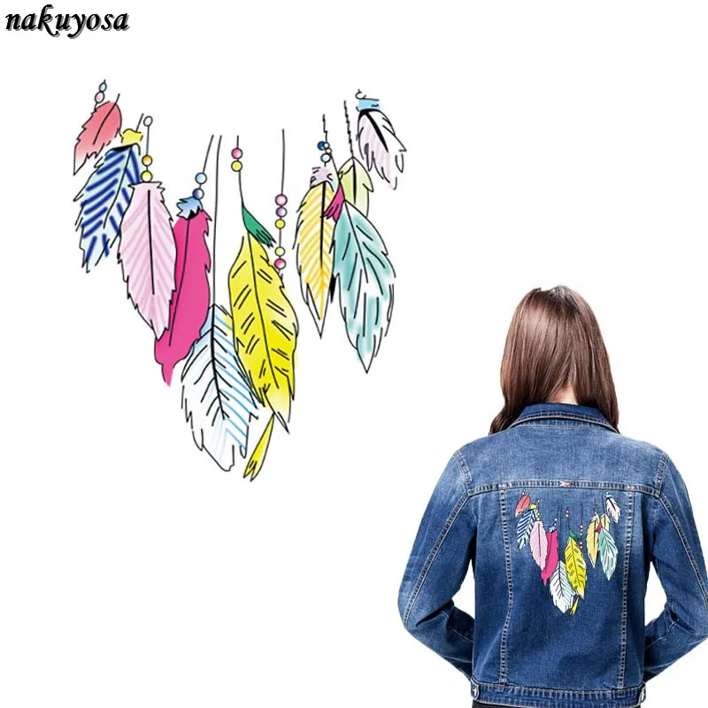 Красочные украшения из перьев патч теплопередачи железа на патчи для Аксессуары