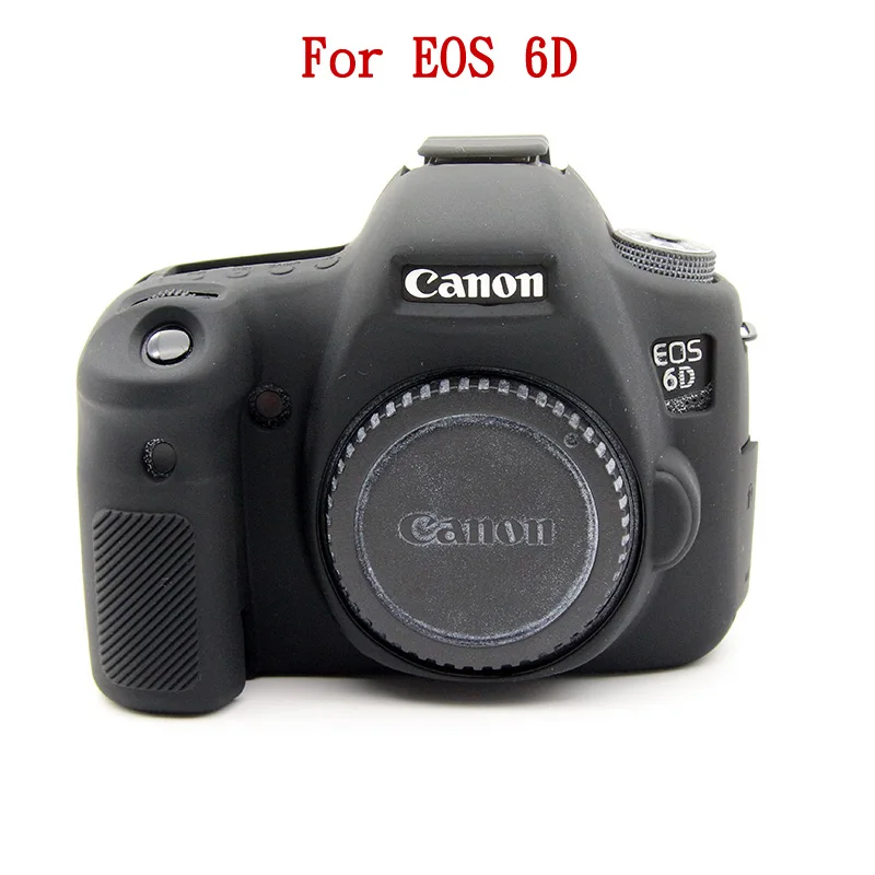 6D Black Силиконовый чехол для Canon EOS 6D 80D 77D 70D DSLR камера корпус 5D Mark IV 5D4 6D Mark II 200D 1300D 1500D мягкий протектор - Цвет: 6D Black