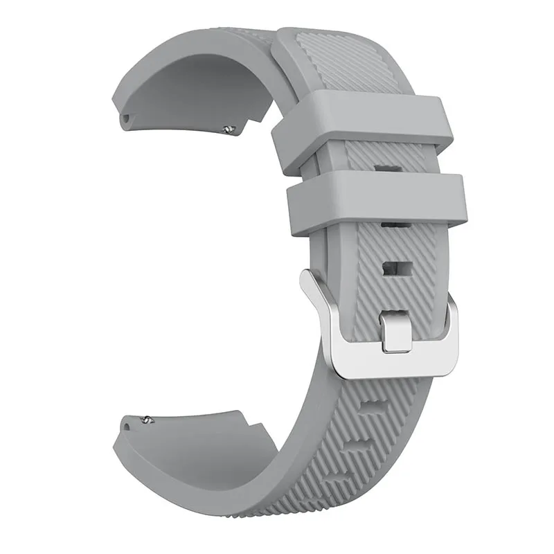Grey Силиконовый браслет на запястье для huawei часы GT для Amazfit Stratos 2/2 S для samsung Шестерни S3 Frontier классический ремешки для часов браслет - Цвет ремешка: Grey