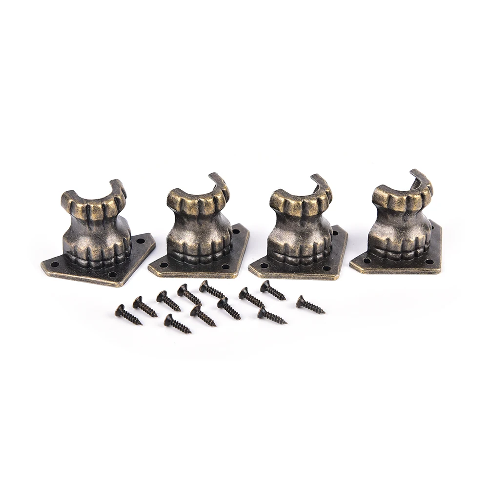 4 шт. цинковый сплав Ретро Античная бронзовая бижутерия грудь деревянная коробка