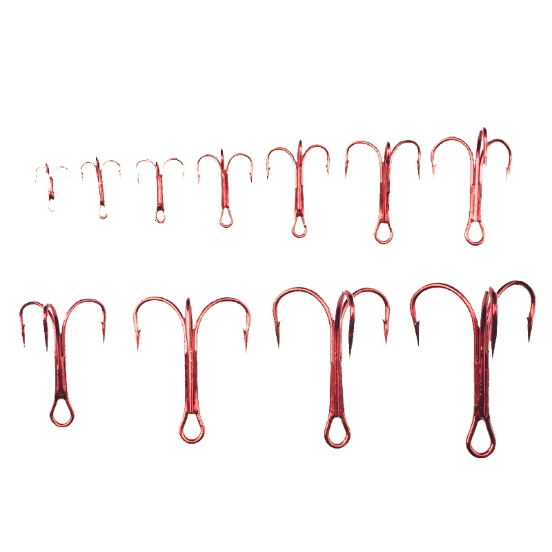 50 шт./лот Высокоуглеродистая сталь острые рыболовные тройные Крючки 10 #12 #14 #