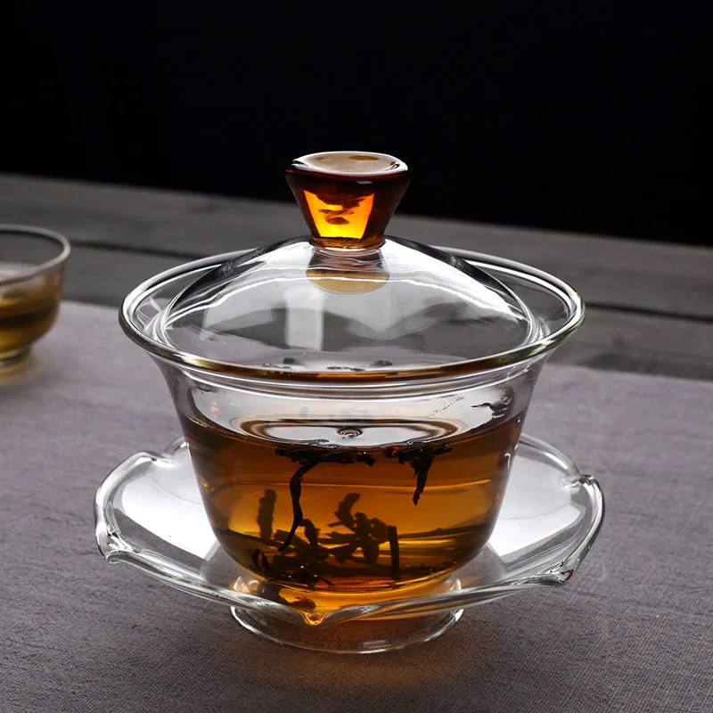 Стеклянная Чаша для чая Kungfu tureen чашка из высокоборосиликатного материала