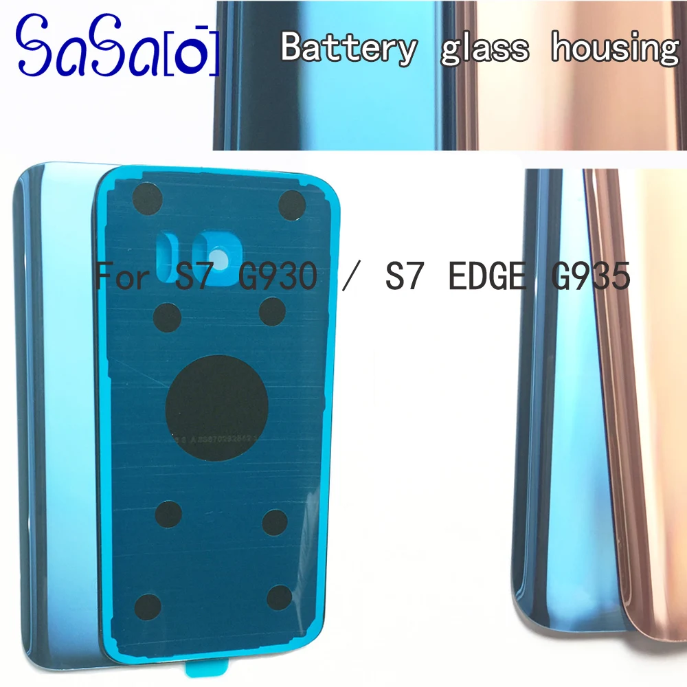 10 шт. Задняя стеклянная крышка Замена для Samsung galaxy S7 G930/Edge G935 Синий Розовый задний