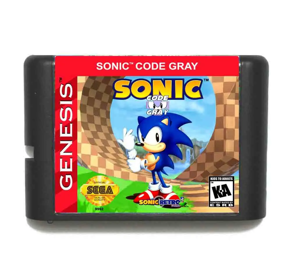 Игровая карта Sonic Code Gray MD 16 bit для Sega Mega Drive Genesis|16 game card|bit card16 |