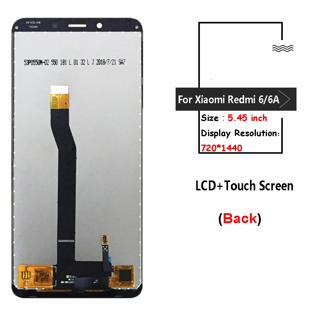 ЖК-дисплей и сенсорный экран в сборе для Xiaomi Redmi 6/6A черный/белый 6 6A ЖК-дигитайзер