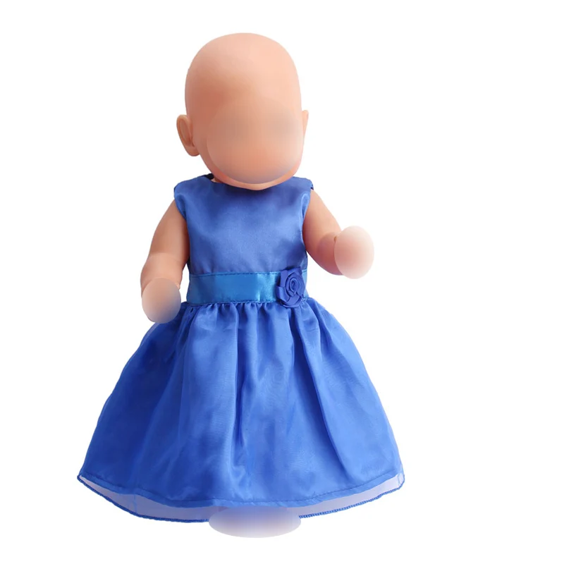 

43 cm baby dolls dress new born Princess lace evening gown Baby toys fit American 18 inch Girls doll f104