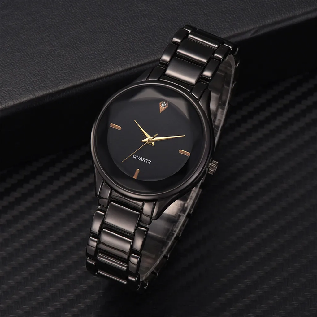 Temperament Fashion Steel Belt Ladies Diamond Men and Women Gift Quartz Wrist Watch Clock Hodinky Ceasuri Relogio Masculino AD |