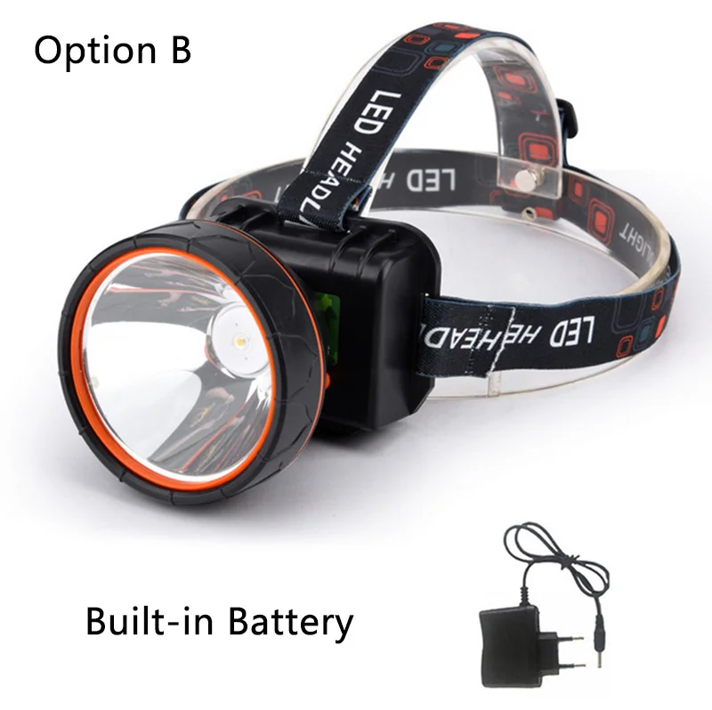 Option B Litwod Z35 T6 Head Light Led Bright Headlamp Head Flashlight LED Headlight Build-in Rechargeable Battery Head Lamp for fishing - Испускаемый цвет: Option B