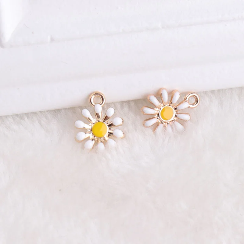 Оптовая продажа: 20 шт красоты Золотой Цвет тон подсолнечника эмалированные Дейзи