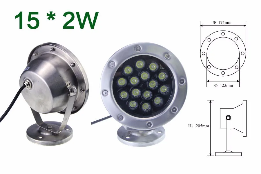6 Вт/12 Вт/18 Вт/24 Вт/30 Вт/36 Вт красный, зеленый, синий IP68 CREE светодиодный прожектор для аквариума, бассейна, аквариума, RGB Точечный светильник, 12 В AC DC