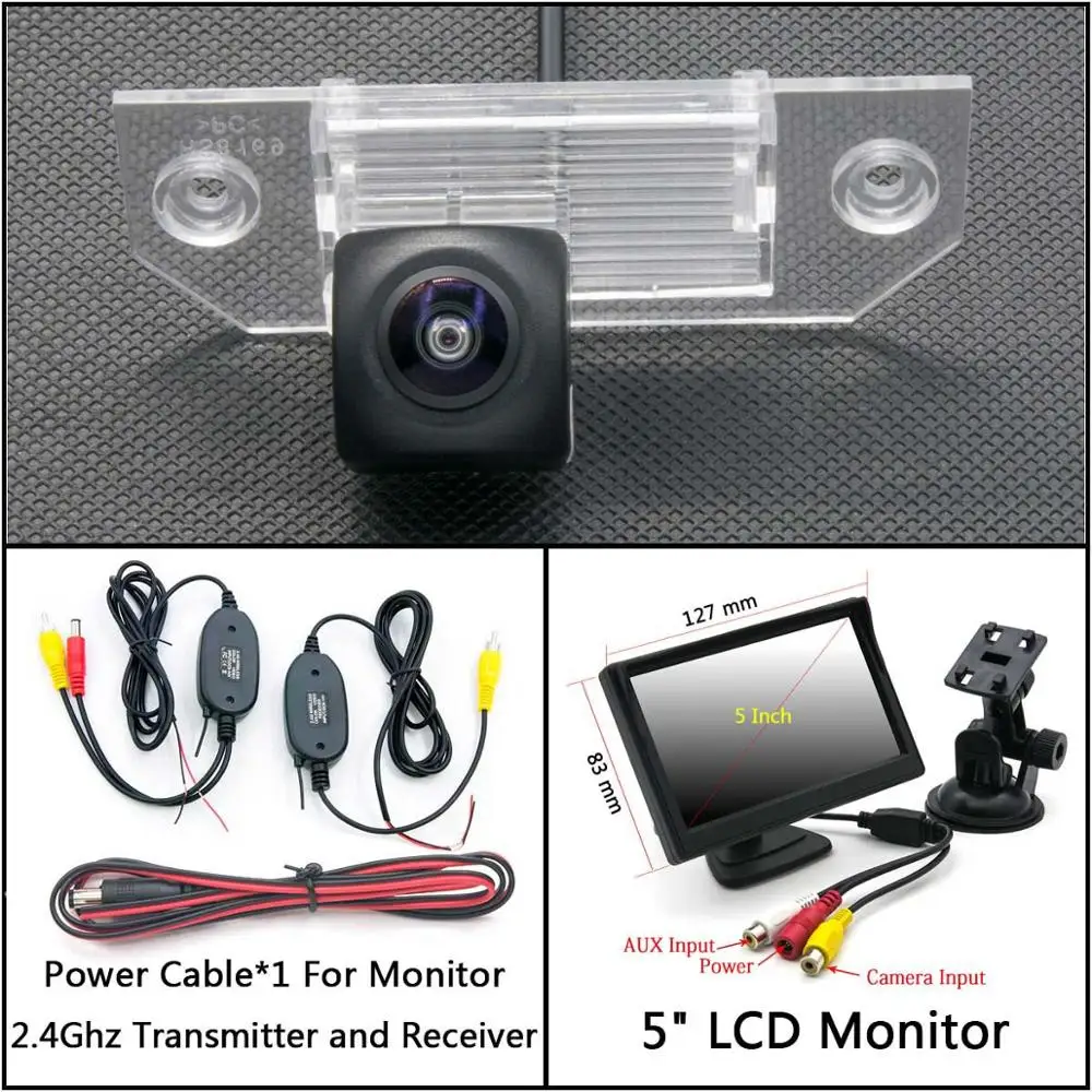 C Wireless 5inch LCD 175 градусов HD камера заднего вида для Ford Mondeo 2000-2007 Focus 2 MK2 Sedan Fiesta автомобильный парковочный монитор ночного видения - Название цвета: C Wireless 5inch LCD
