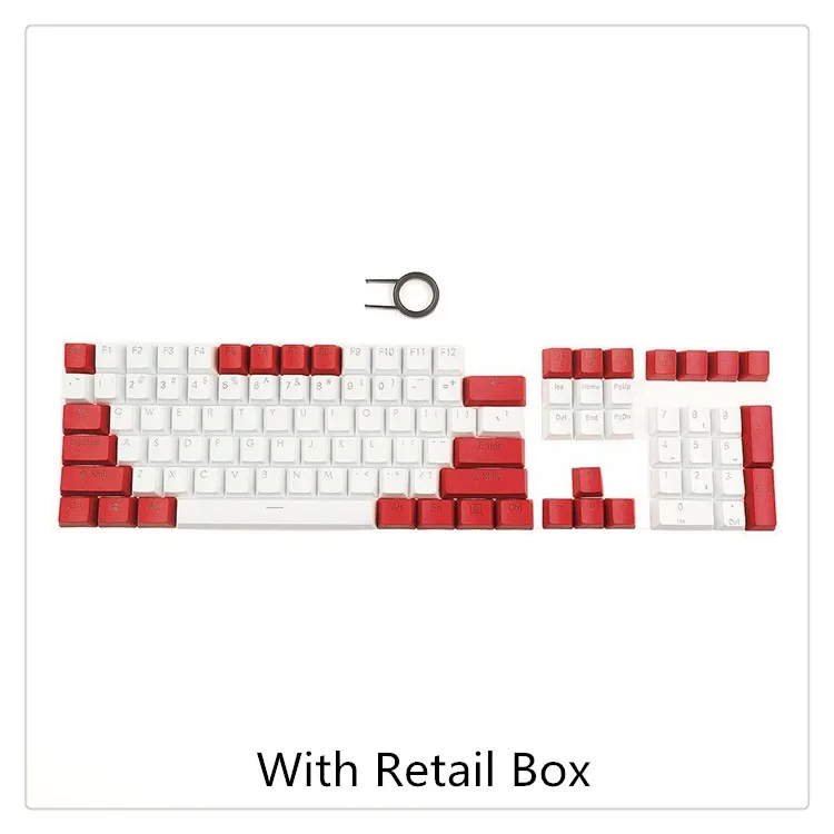 PBT ключ Шапки освещенная контржурным светом Doubleshot Cherry MX Шапки для 87/104/108/60% Anne Pro 2/NOPPOO/Flico/Ikbc MX Переключатель механическая клавиатура - Цвет: Red White Combo