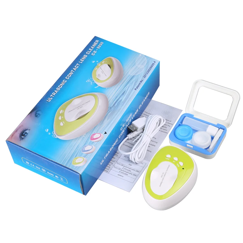

Portable Mini Ultrasonic Contact Lens Cleaner Kit Daily Care Faster Cleaning for Contact Lens