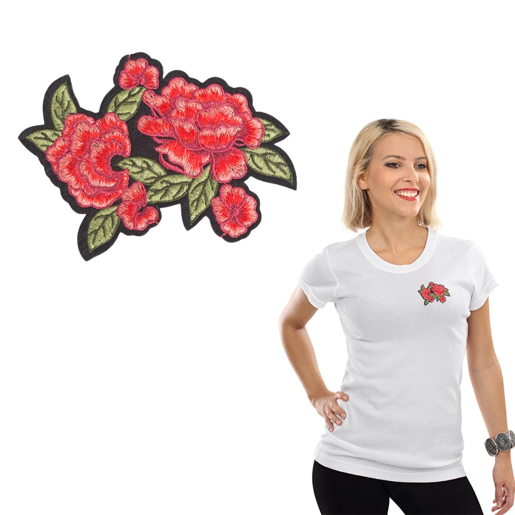 Cool Rose Iron on Patches - Surpdeco Stickers Embroidery Patch Heat Transfer DIY Applique Accessories for Clothes Bags | Дом и сад