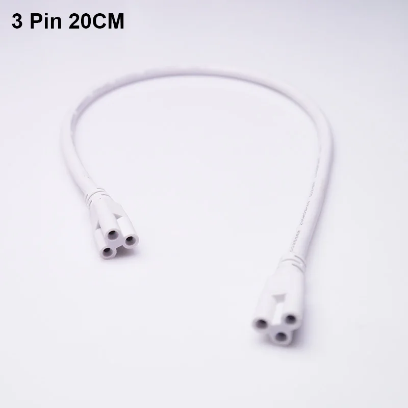 T5 T8 электрический провод разъем 1ft 2ft 3ft 4ft 5ft трехфазный 3pin удлинитель шнура питания кабель для Светодиодный T5 T8 интегрированная трубка - Цвет: 20CM