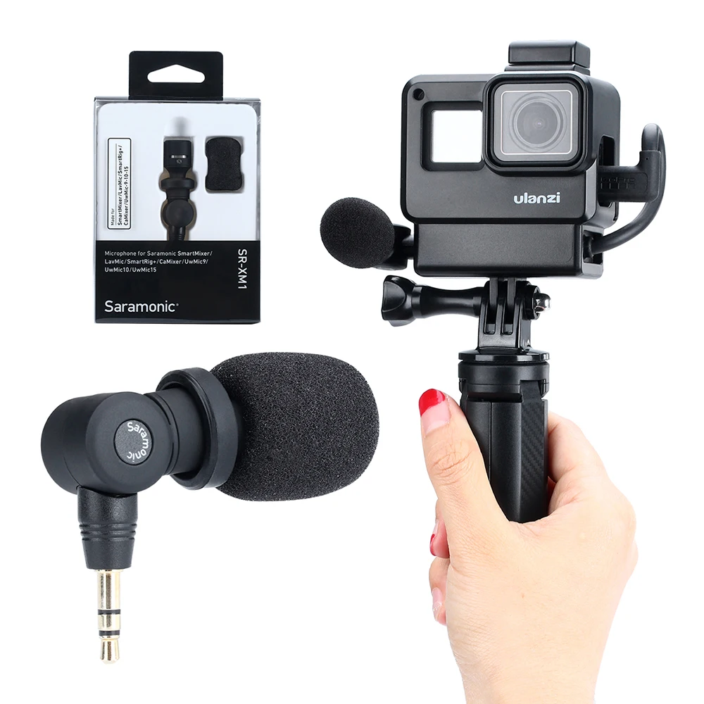 Saramonic SR XM1 3 5 мм TRS микрофон Plug and Play для DSLR камер Видеокамеры муфта лобовое стекло