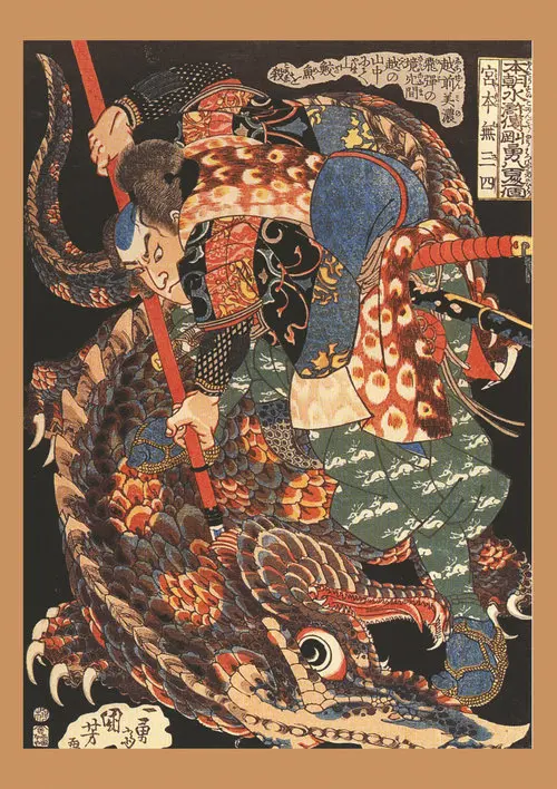 SMT13-16 Ukiyoe плакат японский портрет, холст, живопись в японском стиле ретро Самурай Азиатский воин настенные художественные украшения дома - Цвет: SMT13-16
