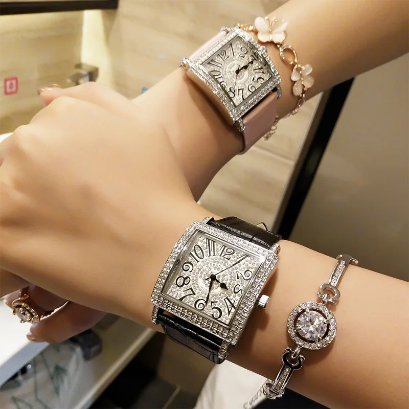 Женские кварцевые часы модные повседневные наручные с кожаным ремешком под